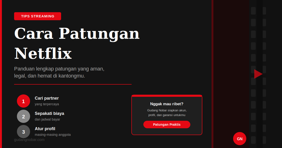 Cara Patungan Netflix yang Aman, Legal, dan Hemat